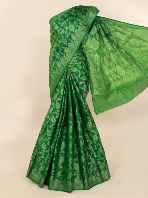 Pothys Green Pure Silk Printed Tussar Saree