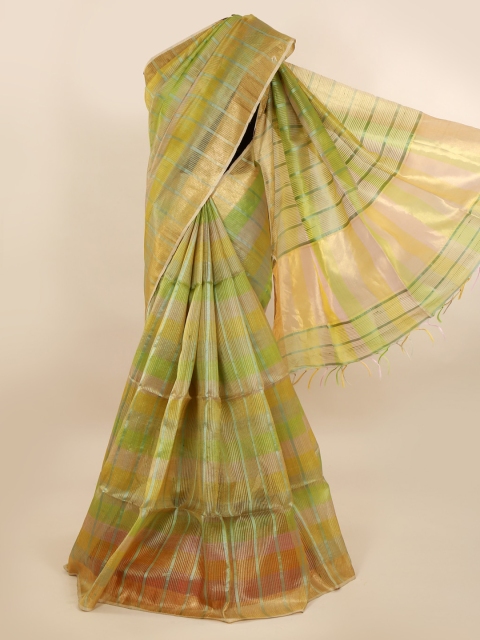 Pothys Green Woven Design Jute Silk Saree