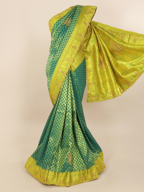 Pothys Green Pure Silk Embellished Kanjeevaram Saree