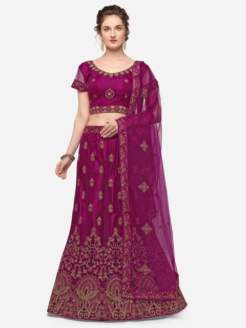 V SALES Purple & Gold-Toned Embroidered Semi-Stitched Lehenga & Unstitched Blouse with Dupatta
V SALES Purple & Gold-Toned Embroidered Semi-Stitched Lehenga & Unstitched Blouse with Dupatta