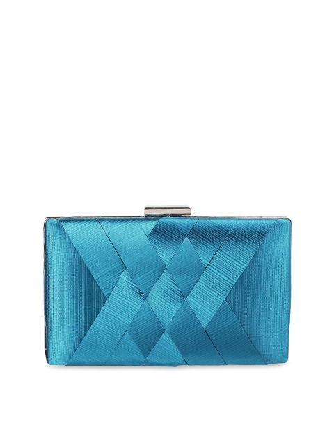 Mochi Women Blue Textured Clutch