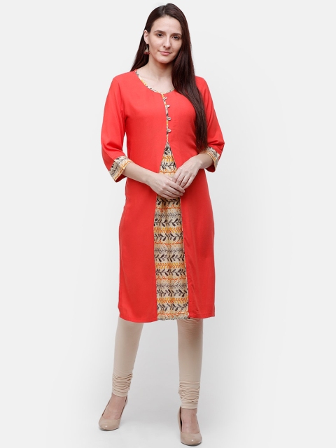 Rasada Orange Ethnic Motifs Printed Kurta
