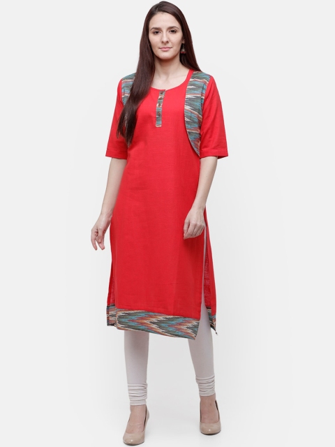 Rasada Women Red Solid Kurta
