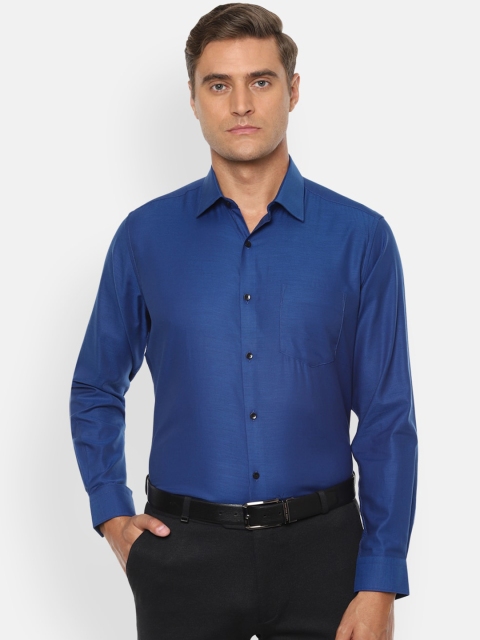 Van Heusen Men Blue Regular Fit Solid Formal Shirt