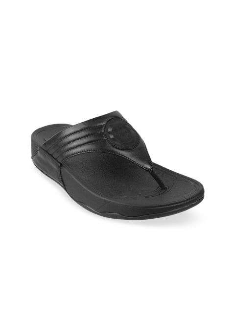 Metro Men Black Comfort Sandals