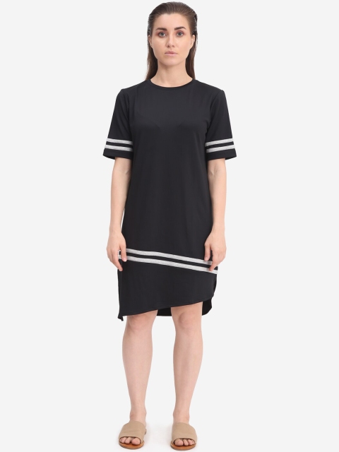 Samshek Women Black Solid T-shirt Dress