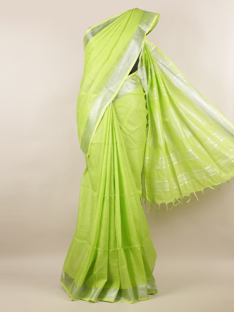 Pothys Green Solid Saree