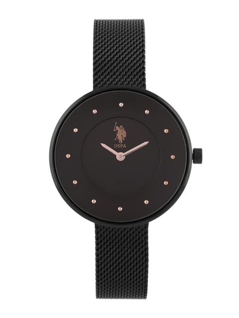 U.S. Polo Assn. Women Black Analogue Watch