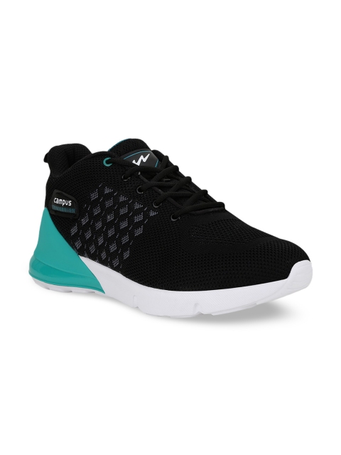 Campus Men Black Mesh Running Shoes