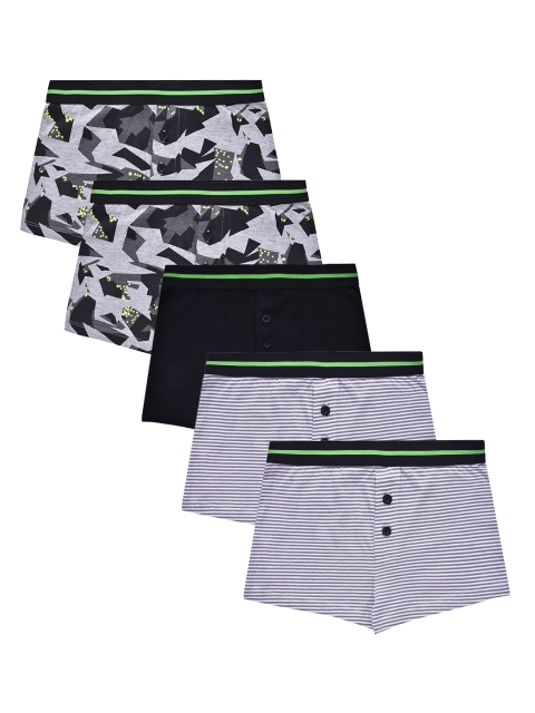 Charm n Cherish Boys Pack Of 5 Boxers BWBXO10, Grey