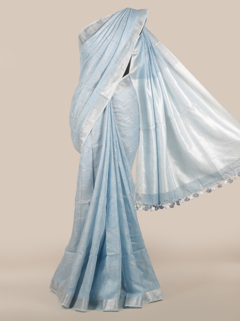 Pothys Blue Solid Saree