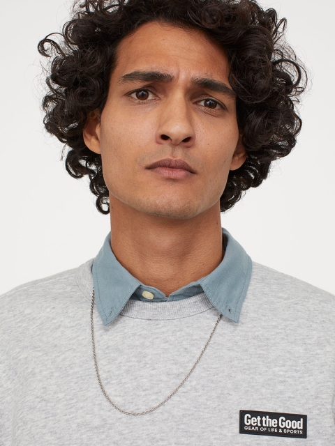 H&M Men Grey Sweatshirt