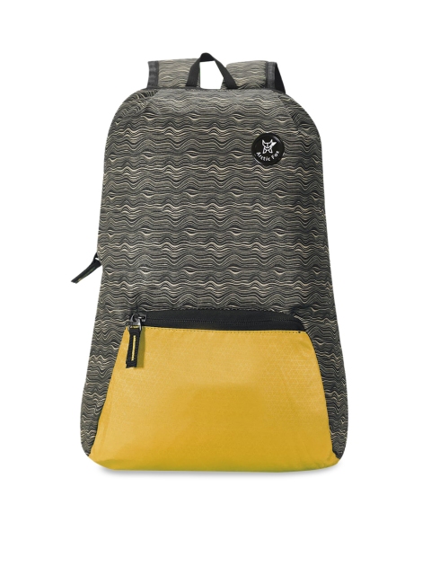 Arctic Fox Unisex Black & Yellow Colourblocked Backpack