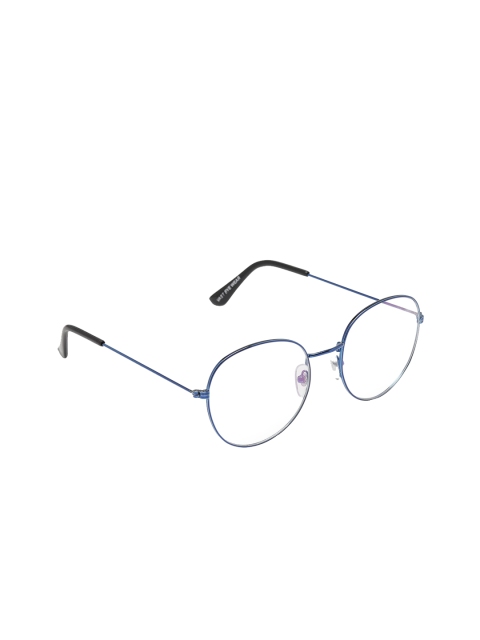 VAST Unisex Blue Solid Full Rim Round Frames