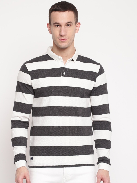 Pepe Jeans Men Off-White Solid Polo Collar T-shirt
