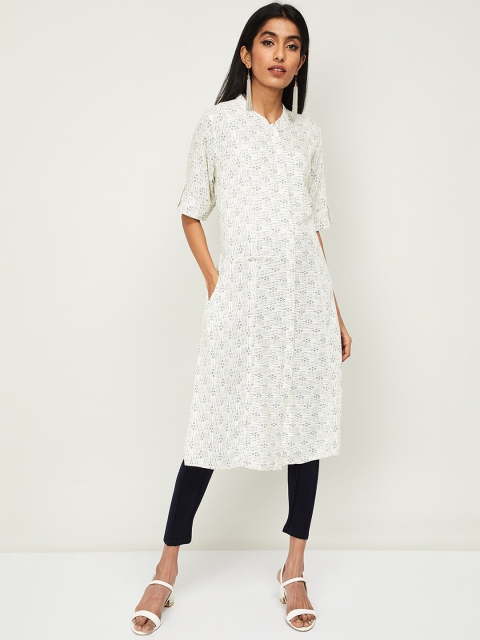Melange by Lifestyle Women Off White Printed Kurta