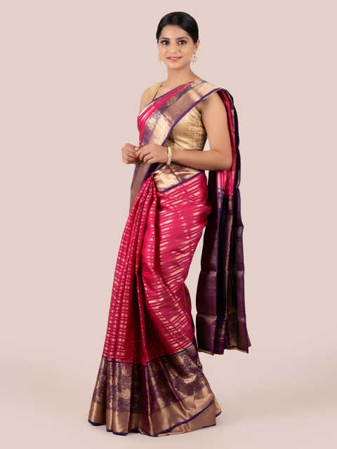 Pothys Pink Pure Silk Woven Design Mysore Silk Saree