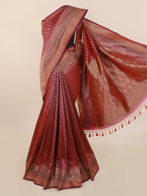 Pothys Maroon Woven Design Banarasi Saree