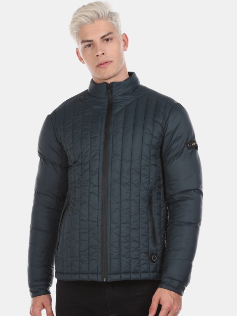 Arrow Sport Men Teal Blue Solid Puffer Jacket