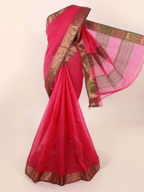Pothys Pink Solid Saree