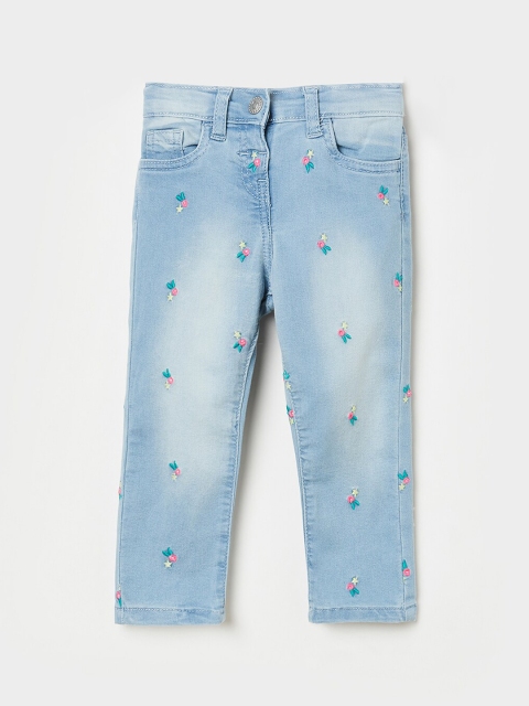 Juniors by Lifestyle Girls Blue & Pink Slim Fit Mid-Rise Clean Look Jeans