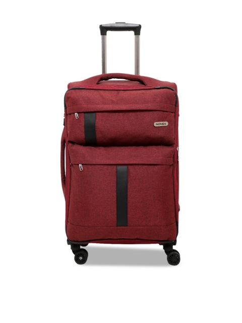 NOVEX Unisex Red Solid Soft-Sided Medium Trolley Suitcase