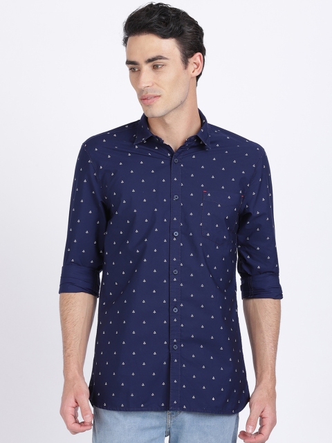 ANTHEM Men Blue Slim Fit Printed Casual Shirt