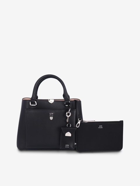LYN Black Embellished Handheld Bag