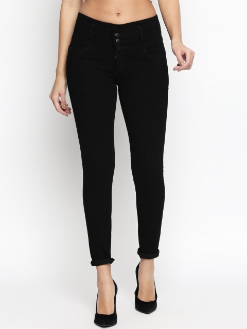 PURPLE WATER Women Black Slim Fit Mid-Rise Clean Look Jeans