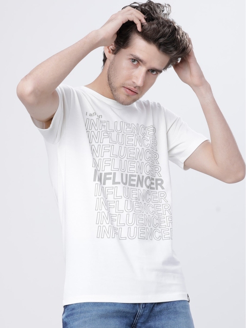 Ecko Unltd Men White Printed Round Neck T-shirt