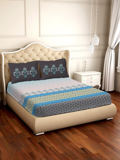 BELLA CASA Blue & Green Ethnic Motifs 300 TC Cotton 1 King Bedsheet with 2 Pillow Covers
BELLA CASA Blue & Green Ethnic Motifs 300 TC Cotton 1 King Bedsheet with 2 Pillow Covers