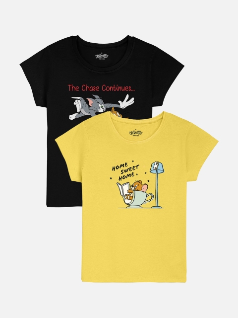 Kids Ville Girls Pack Of 2 Tom Jerry Printed Round Neck Pure Cotton T-shirts, Yellow
Kids Ville Girls Pack Of 2 Tom Jerry Printed Round Neck Pure Cotton T-shirts, Yellow