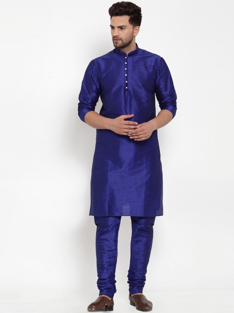 GRACIT Men Blue Solid Kurta with Pyjamas