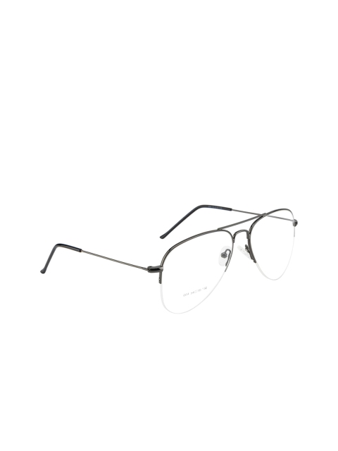 Clark N Palmer Women Grey Solid Half Rim Aviator Frames