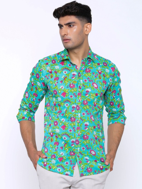Tistabene Men Green Regular Fit Printed Casual Shirt