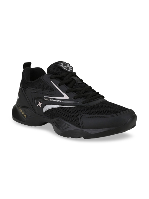 Campus Kids Black Mesh Running Shoes