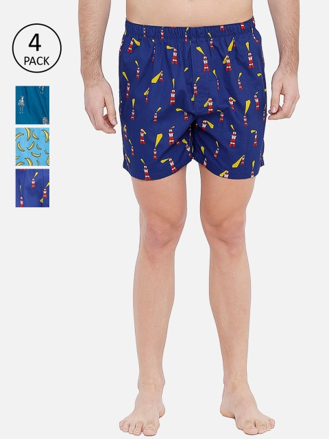 XYXX Men Pack Of 3 Printed Boxers XYBOX3PCKN83, Blue