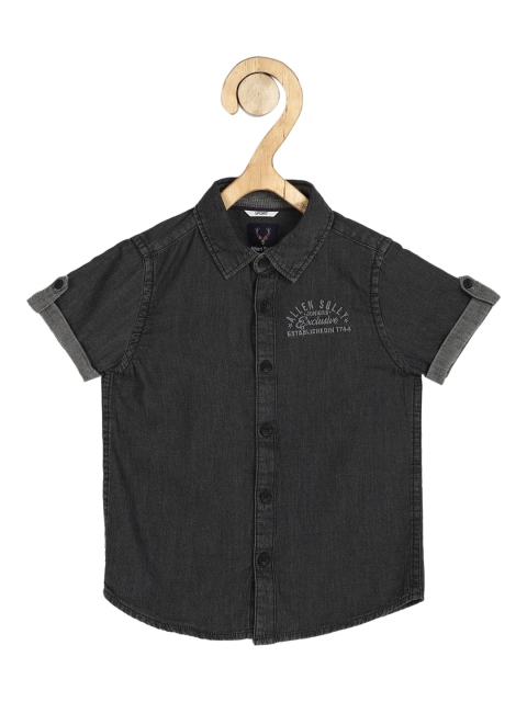 Allen Solly Junior Boys Grey Regular Fit Solid Casual Shirt