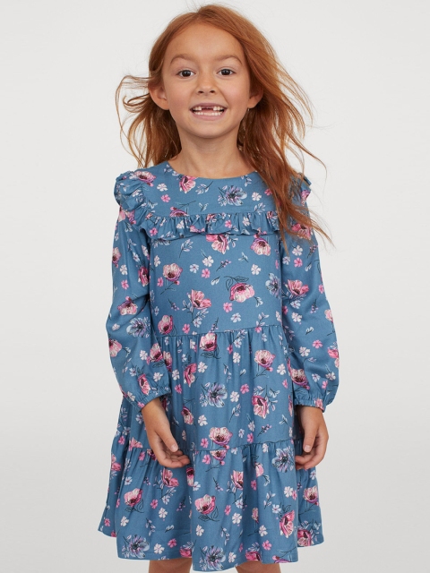 H&M Girls Blue Flounced Dress