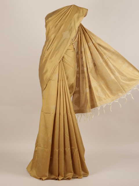 Pothys Gold-Toned Solid Saree
