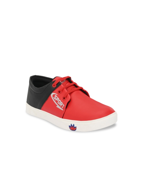 Big Fox Boys Red & Navy Blue Colourblocked Sneakers