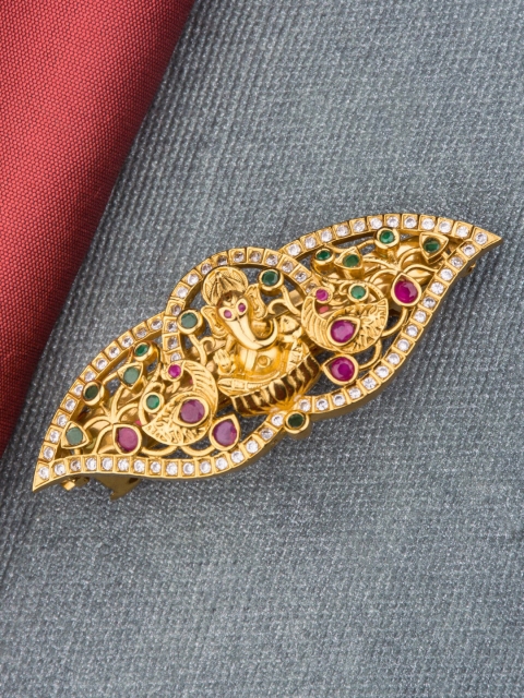 Alankruthi Gold-Toned Embellished Tic Tac Hair Clip