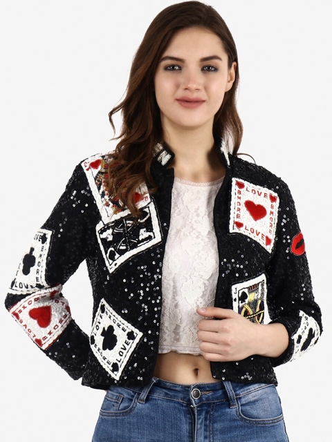Diwaah Women Black Embellished Tailored Jacket