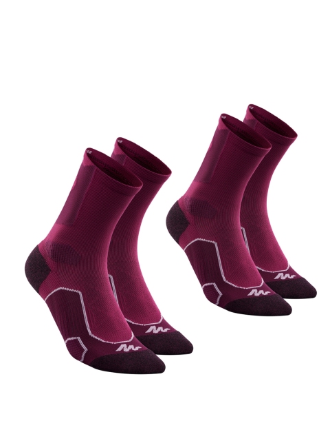 Quechua By Decathlon Unisex Pack Of 2 Purple & Magenta Hiking Socks