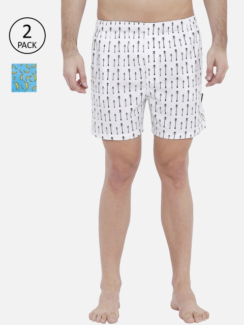 XYXX Men Pack of 2 Printed Boxers XYBOX2PCKN113_, White