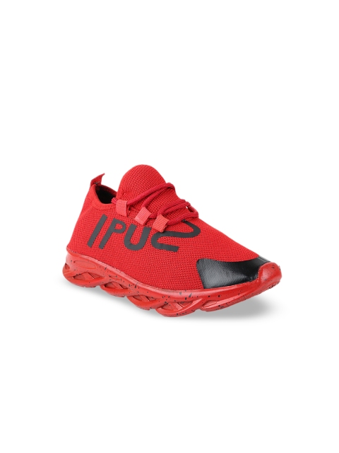 Shoetopia Boys Red Printed Sneakers