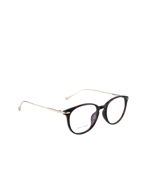 Clark N Palmer Unisex Black & Red Tortoise Shell Full Rim Oval Frames CNP-X2017-C2