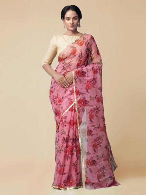Unnati Silks Red Printed Patola Saree