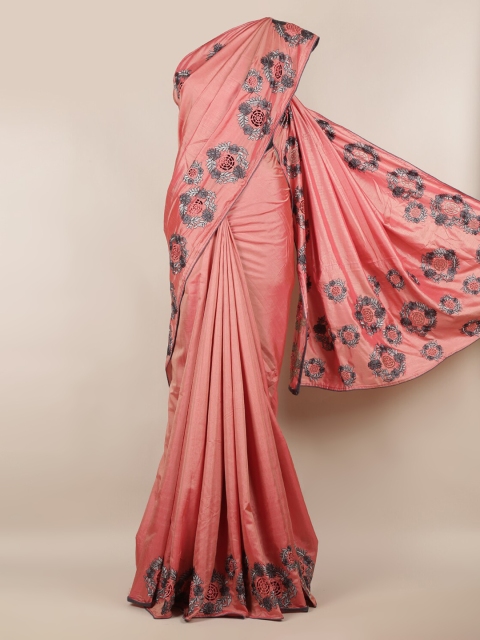 Pothys Pink Solid Art Silk Saree