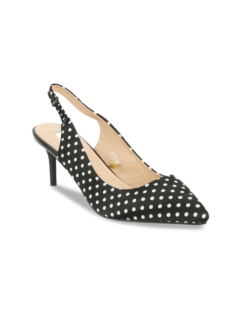 ELLE Women Black & White Printed Pumps